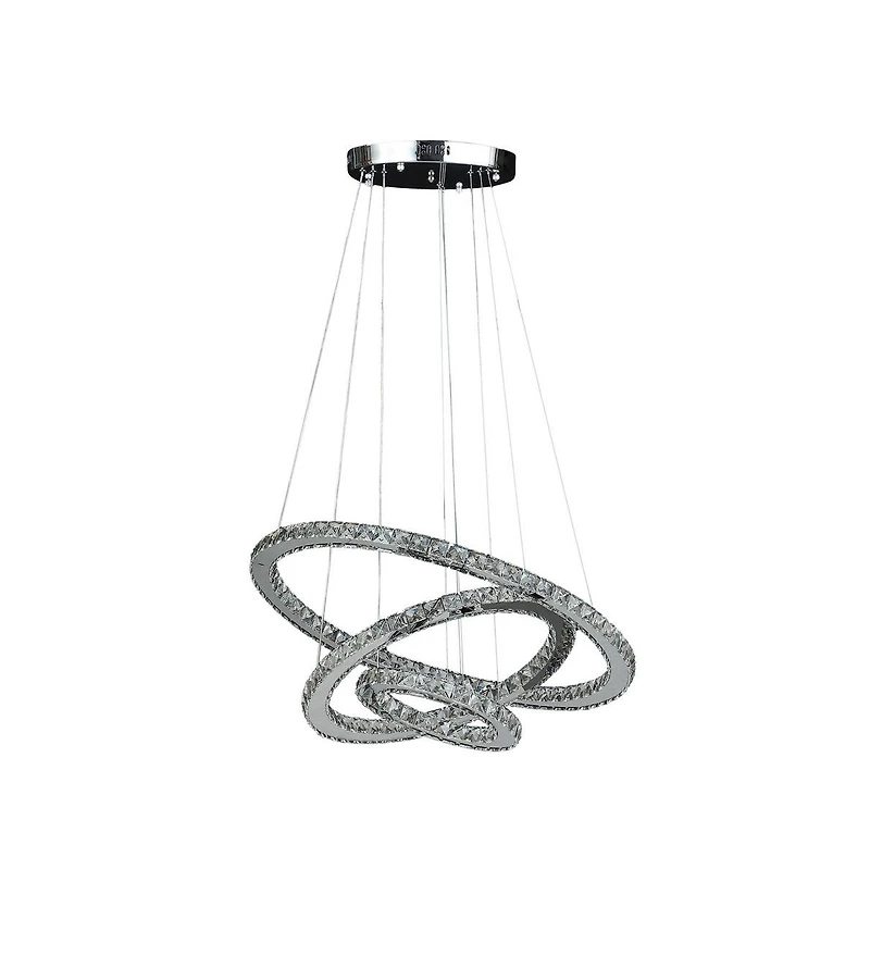 Streamdale Adjustable Height Crystal Chandelier with Led Dimmer