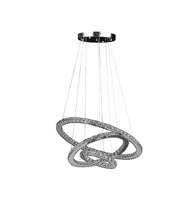 Streamdale Adjustable Height Crystal Chandelier with Led Dimmer