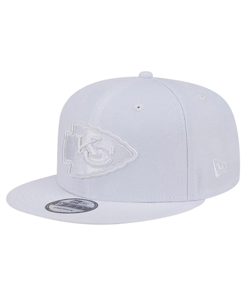 Men's New Era Kansas City Chiefs Main White on White 9FIFTY Snapback Hat