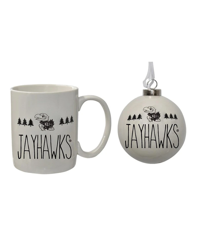 The Memory Company Kansas Jayhawks Holiday Ornament Mug Set