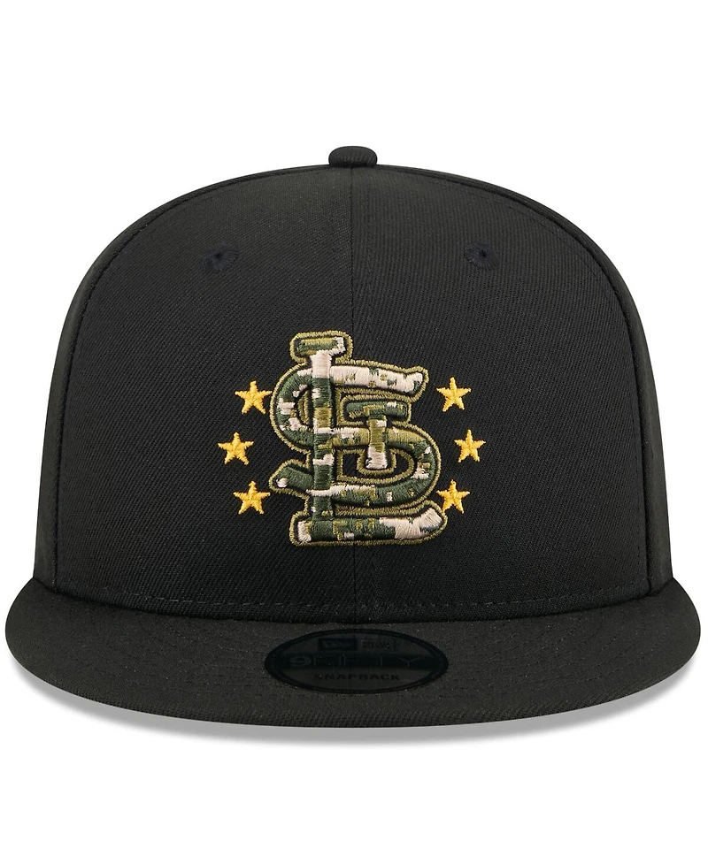 New Era Men's Black St. Louis Cardinals 2024 Armed Forces Day 9FIFTY Snapback Hat