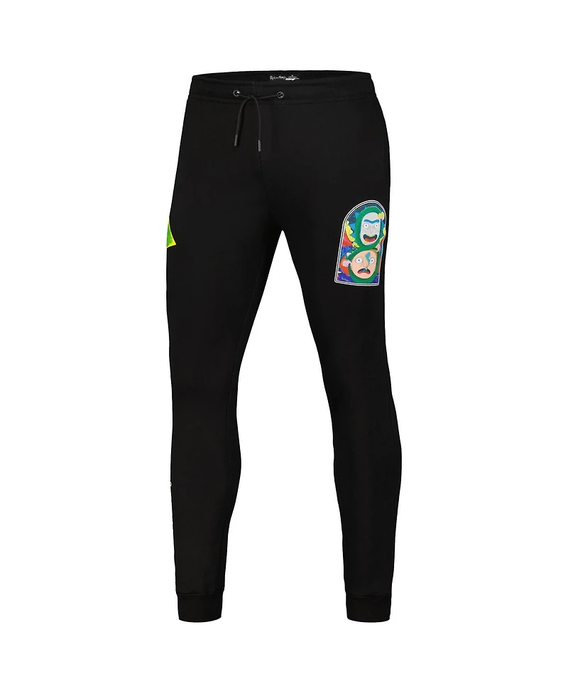 Freeze Max Men's Black Rick and Morty Fleece Jogger Pants