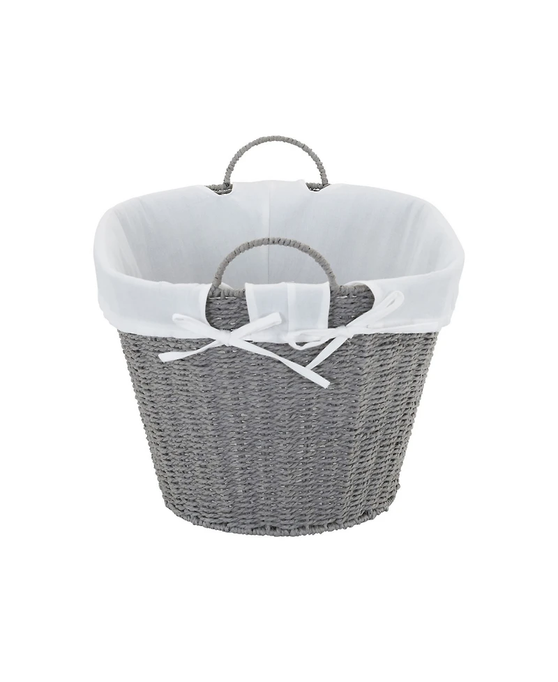 Household Essentials Woven Laundry Basket with Handles and Liner, Basket