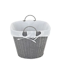 Household Essentials Woven Laundry Basket with Handles and Liner, Basket
