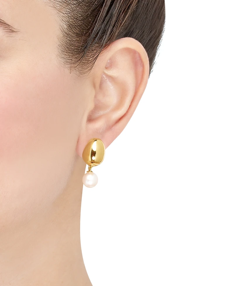 Honora Cultured Freshwater Pearl (8mm) Dangle Drop Earrings in 14k Gold