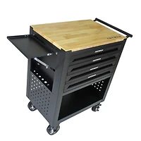 Streamdale Furniture 4 Drawers Multifunctional Tool Cart With Wheels And Wooden Top