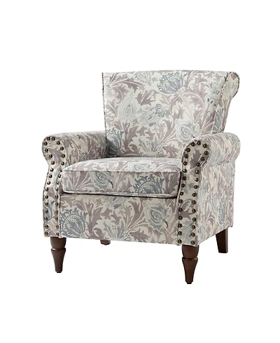 Avelina Wooden Armchair with Nailhead Trim