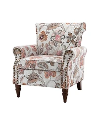 Avelina Wooden Armchair with Nailhead Trim