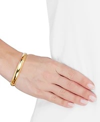 High Polished Tube Hinge Bangle Bracelet (8.5mm) in 18k Gold-Plated Sterling Silver