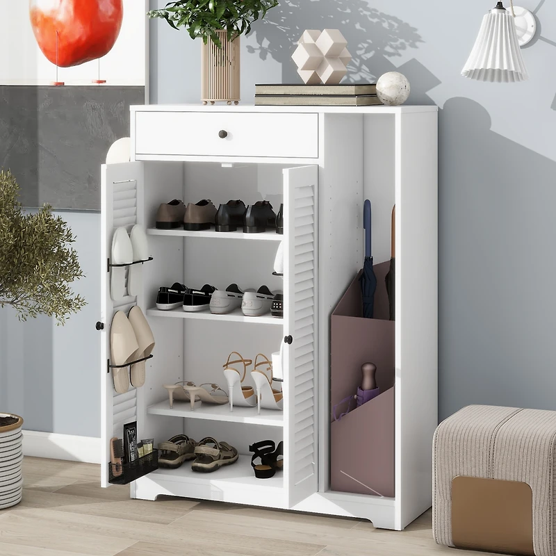Streamdale Modern White Shoe Rack Organizer