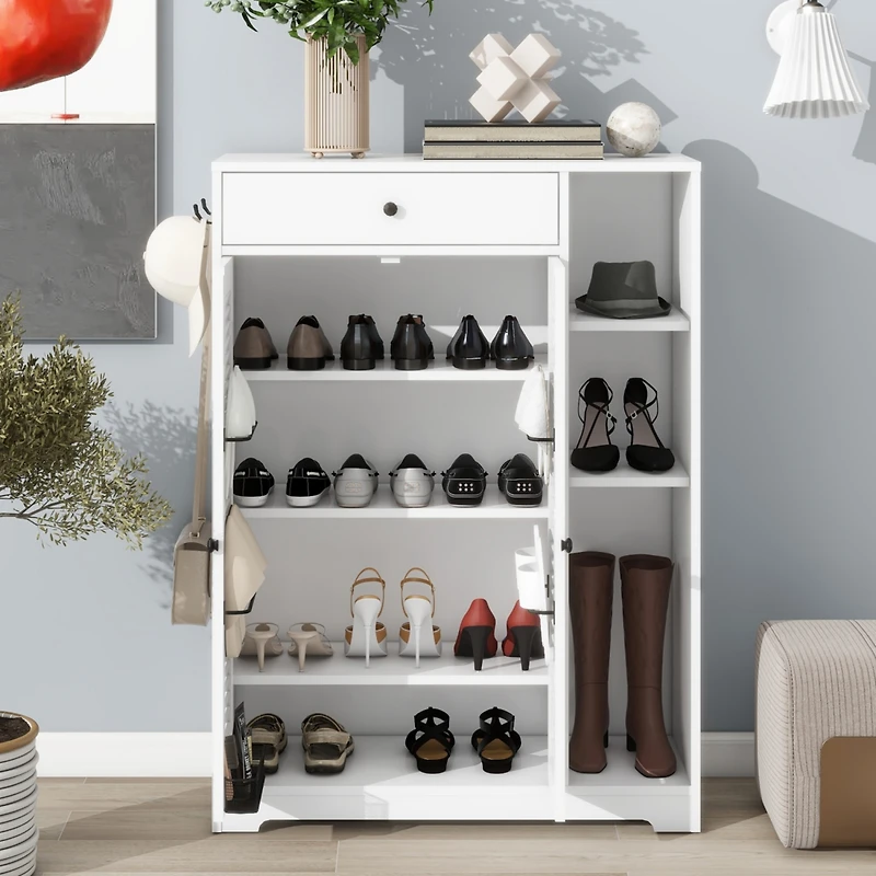 Streamdale Modern White Shoe Rack Organizer