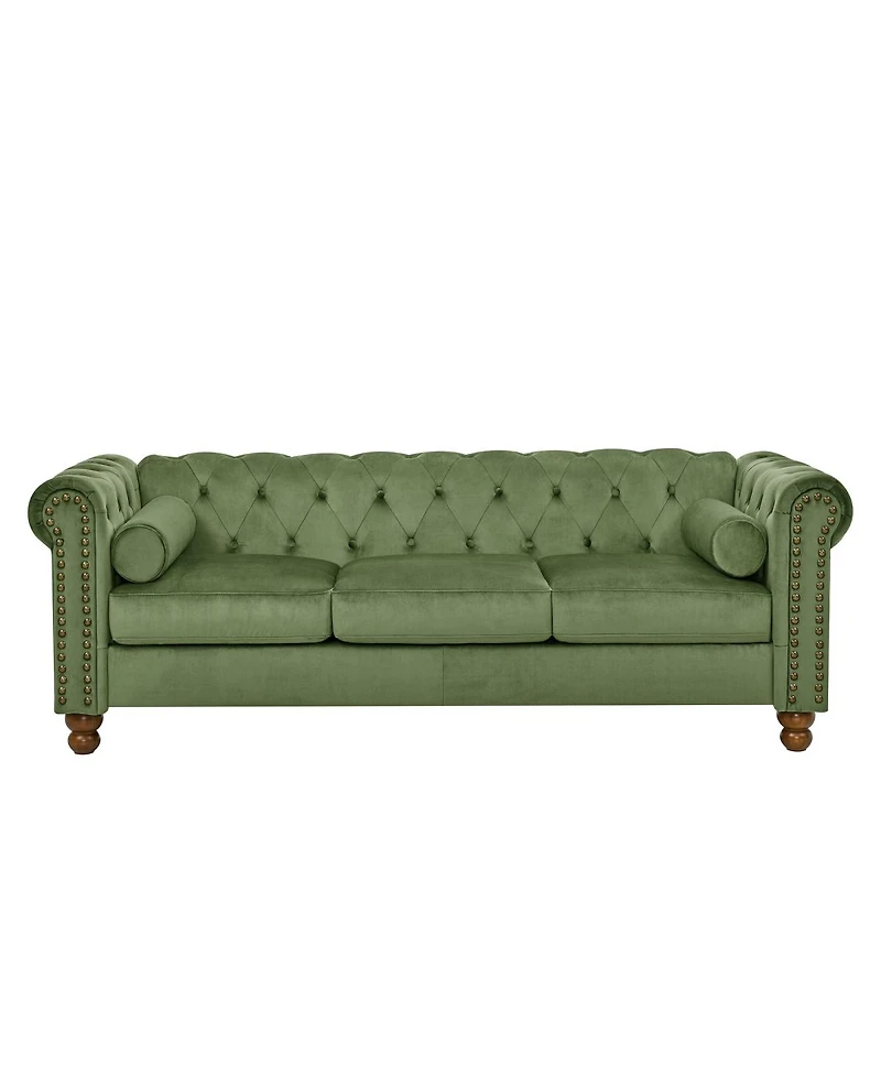 Streamdale Green Velvet Chesterfield Sofa - 3 Seater