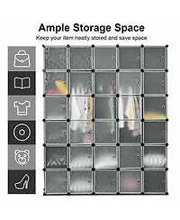 Sugift Diy 30 Cube Portable Closet Clothes Wardrobe Cabinet