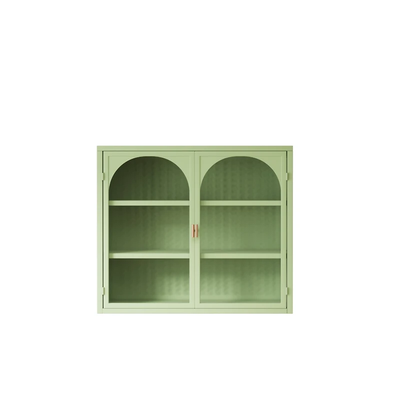 Streamdale Furniture Modern Wall Cabinet with Woven Pattern Glass Doors
