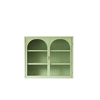 Streamdale Furniture Modern Wall Cabinet with Woven Pattern Glass Doors
