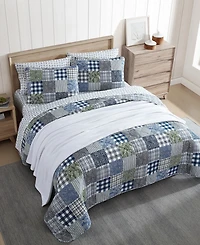 Eddie Bauer Cozy Plaid Patchwork Reversible 2 Piece Quilt Set, Twin