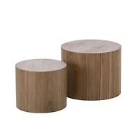 Streamdale Furniture Mdf With Ash/Oak/Walnut Veneer Side Table/Coffee Table/End Table/Ottoman(Walnut)