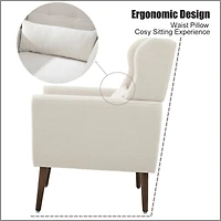 Streamdale Mid Century Chenille Lounge Chair in Beige