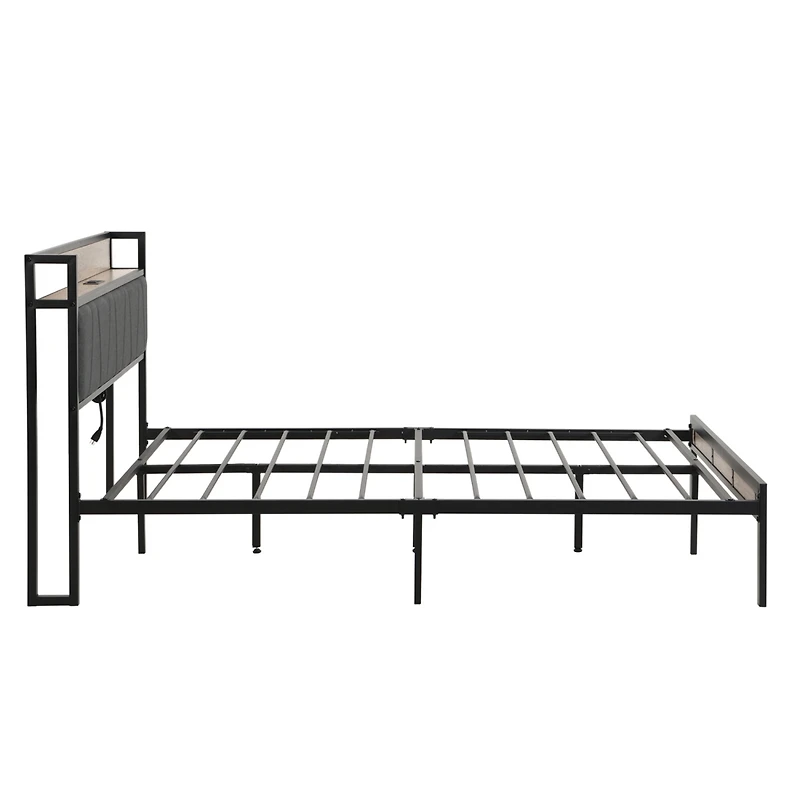 Metal Platform Bed Frame with Storage