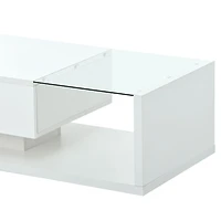 Streamdale Modernist Glass-Wood Center Table