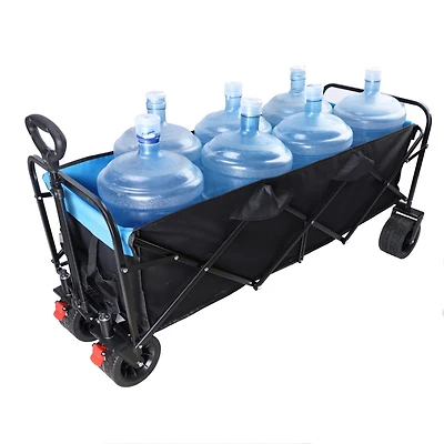 Streamdale Furniture Folding Wagon Cart - Large Capacity (Black/Blue)