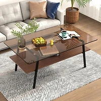 Streamdale Furniture Modern Brown Glass Coffee Table