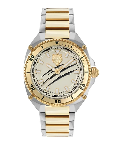 Plein Sport Men's Thunder Force Three Hand Quartz Two Tone Stainless Steel 47MM