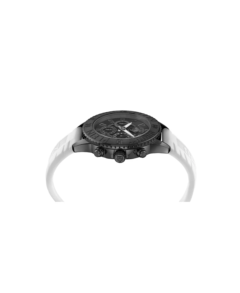 Plein Sport Men's Glam Chrono Chronograph Quartz White Silicone 44MM