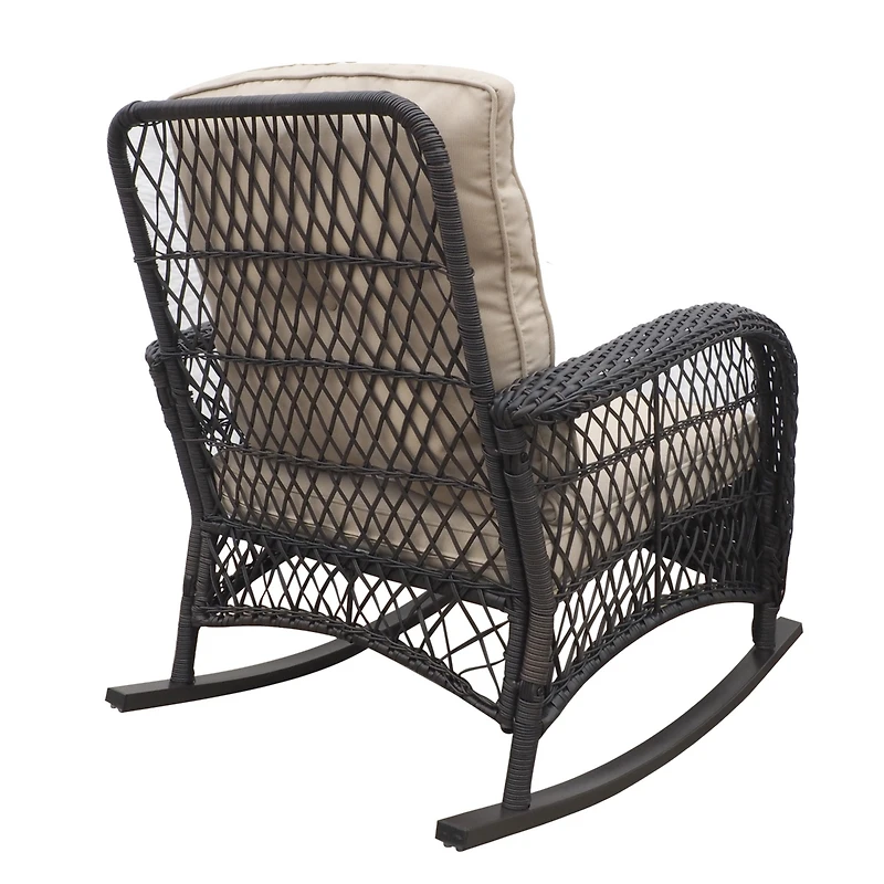All-Weather Rattan Rocker for Outdoor Relaxation