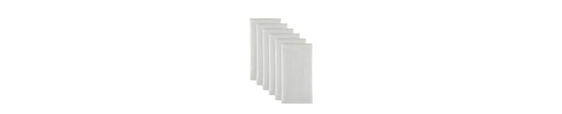 Design Imports Cotton Kitchen Collection Dishtowel Set, 18x26", White, 6 Piece