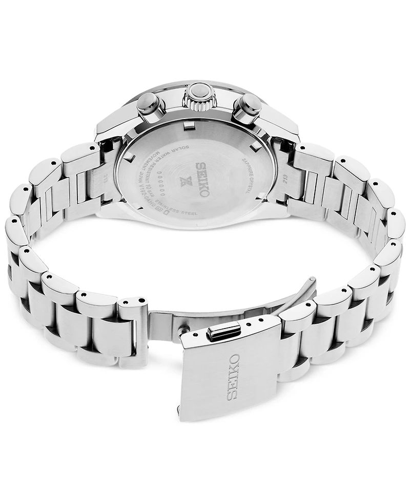 Seiko Men's Chronograph Solar Prospex Speedtimer Stainless Steel Bracelet Watch 42mm