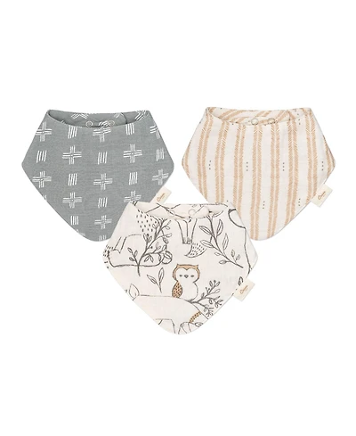 Crane Baby Baby Boys or Baby Girls Ezra Muslin Bibs, 3 Piece Set