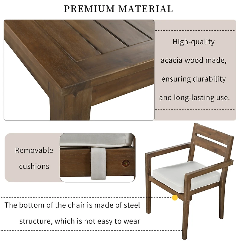 Streamdale Acacia Wood Outdoor Dining Set