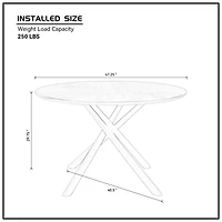 Simplie Fun 47.25" Round Mdf Coffee Table with Metal Base