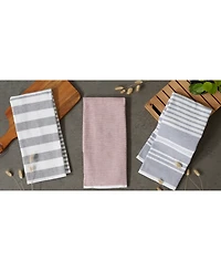 Design Imports French Terry Collection Kitchen Dishtowel Set, 18x28", French Blue Chambray Solid, 3 Piece