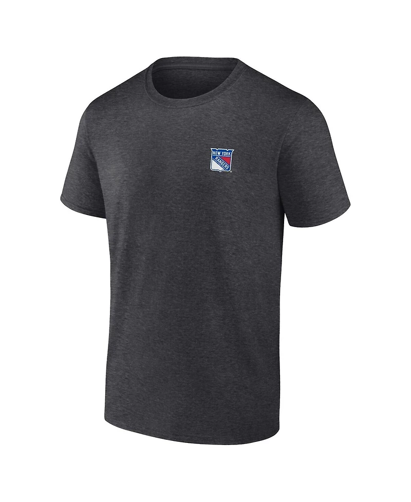 Fanatics Men's Heather Charcoal New York Rangers Backbone T-Shirt