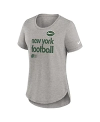 Nike Women's Heather Charcoal New York Jets Fashion Tri-Blend T-Shirt