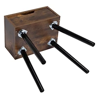 Simplie Fun Mid Century Wood Side Table with Storage, Rustic Brown & Black