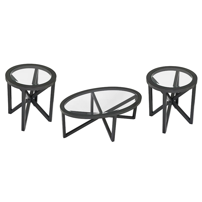 Streamdale Furniture Modern Tempered Glass Coffee Table with Wood Base