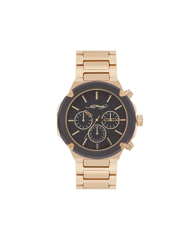 Ed Hardy Men's Brushed Gold-Tone Metal Bracelet Watch 46mm