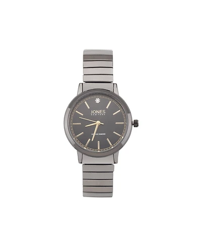 American Exchange Women's Genuine Diamond Black Dial and Metal Narrow Bracelet Analog Watch 28mm