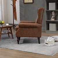 Simplie Fun Wood Frame Armchair, Modern Accent Chair Lounge Chair For Living Room