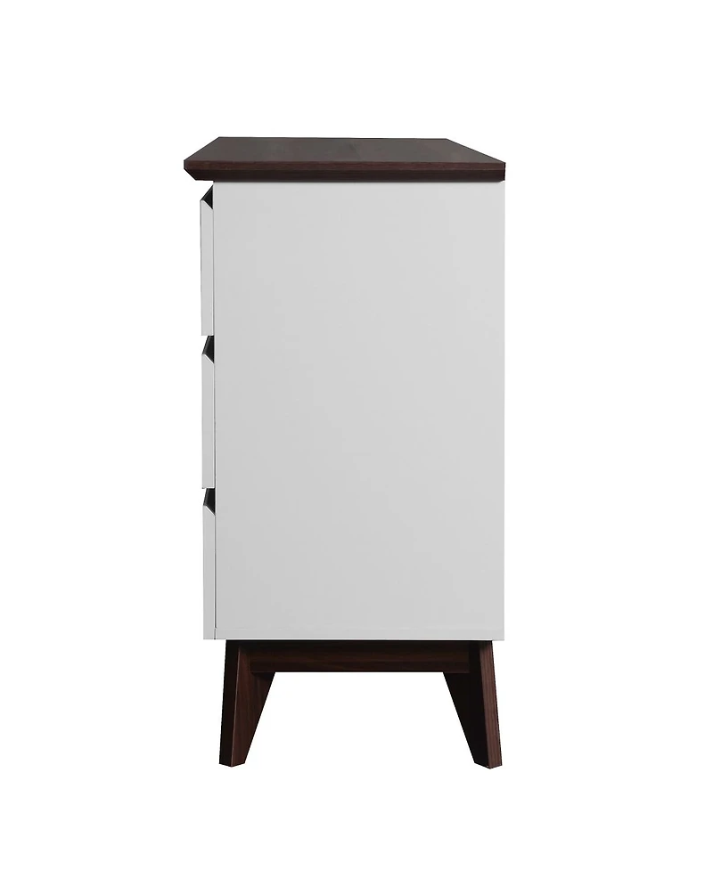 Streamdale Furniture White 6-Drawer Double Dresser 47.2" W X 15.74" D X 30.7"H