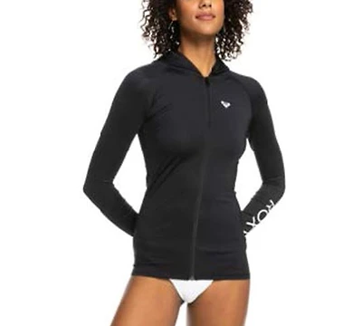 Roxy Juniors' New Essentials Chest-Logo Hooded Rashguard