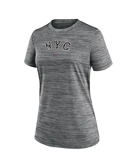 Nike Women's Charcoal New York Mets 2024 City Connect Authentic Collection Performance Practice Velocity T-Shirt