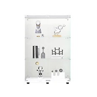 Simplie Fun Glass Display Cabinet with 3 Shelves, 49.3" x 31.7" x 14.3"