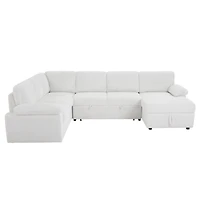 Streamdale Furniture Corduroy Modular Sleeper Sofa for Home & Office