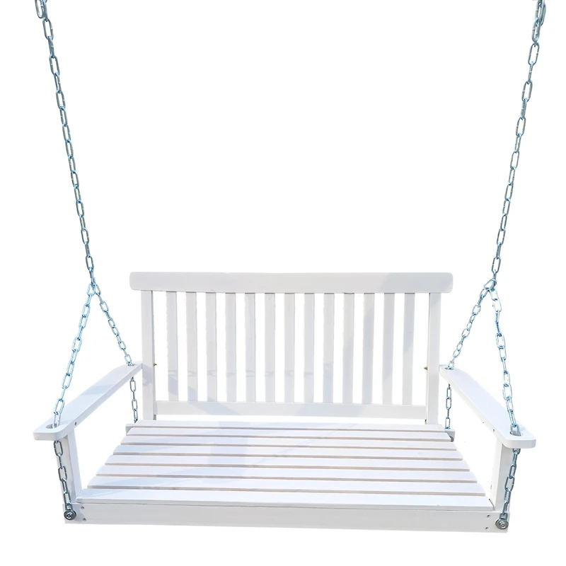 Streamdale Outdoor Wood Swing with Armrests, Easy Assembly
