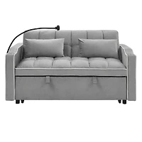 Streamdale Furniture 55.51 Inch Versatile Foldable Sofa Bed In 3 Lengths, Modern Sofa Sofa Sofa