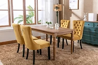 Streamdale Contemporary Gold Velvet Dining Chairs, Set of 2